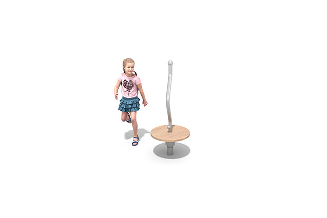 3D rendering af Carousel - pirouette robinia and stainless steel