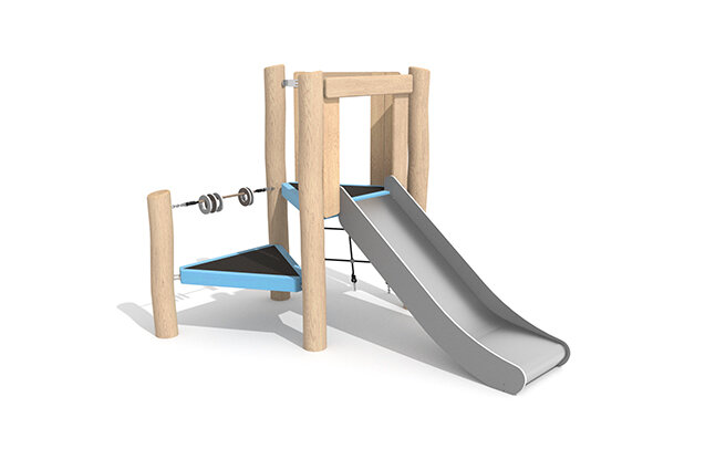 3D rendering af Play tower - Robinia Scandic small tower with slide