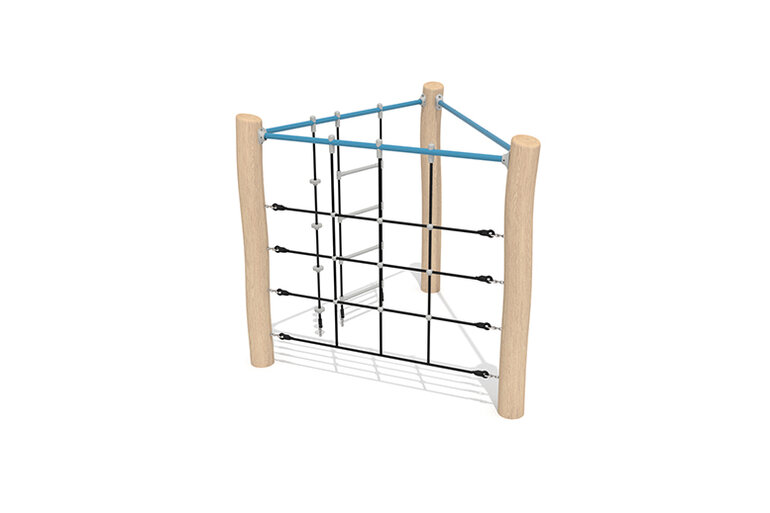 3D rendering af Climbing structure - Robinia Scandic three-sided with climbing net and rope ladder