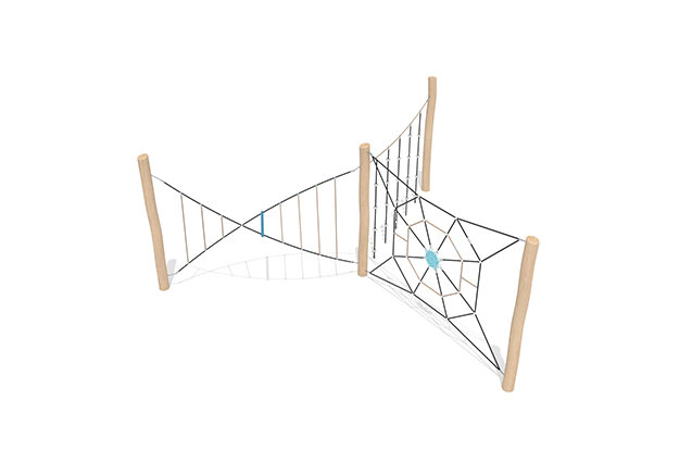 3D rendering af Obstacle course - Robinia Scandic three climbing courses