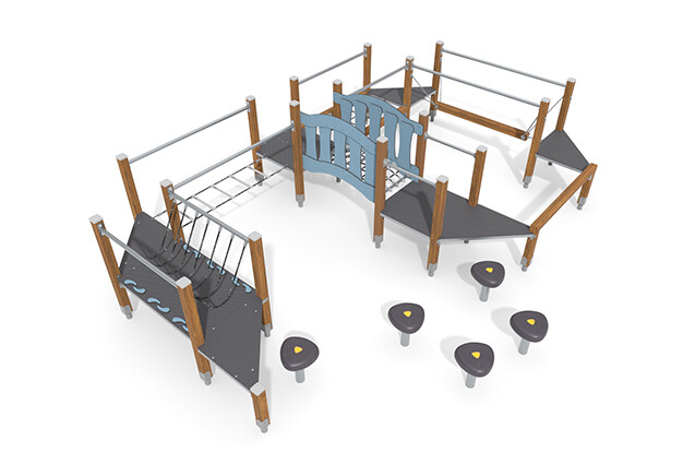 3D rendering af Obstacle course - ECO obstacle track blue