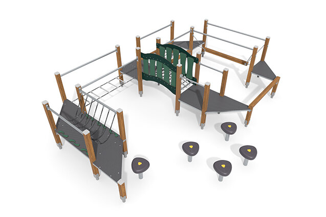 3D rendering af Obstacle course - ECO obstacle track green
