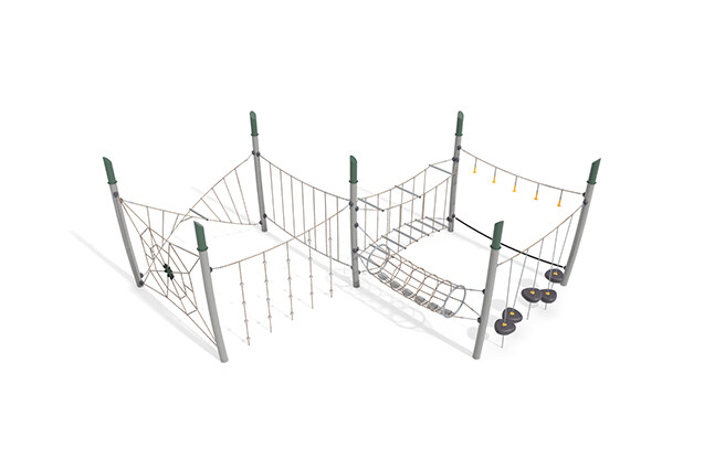 3D rendering af Obstacle course - Acrobat obstacle course 6 green/beige