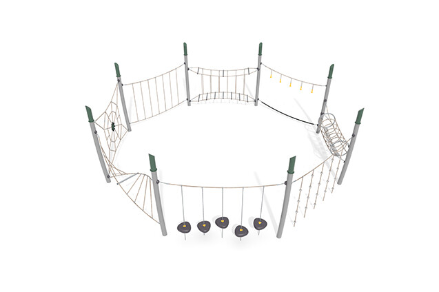 3D rendering af Obstacle course - Acrobat obstacle course 7 green/beige