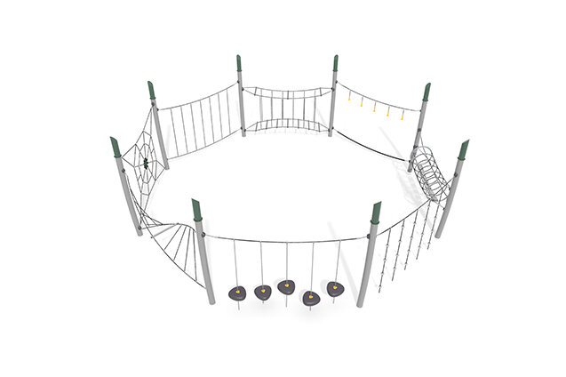 3D rendering af Obstacle course - Acrobat obstacle course 7 green/black