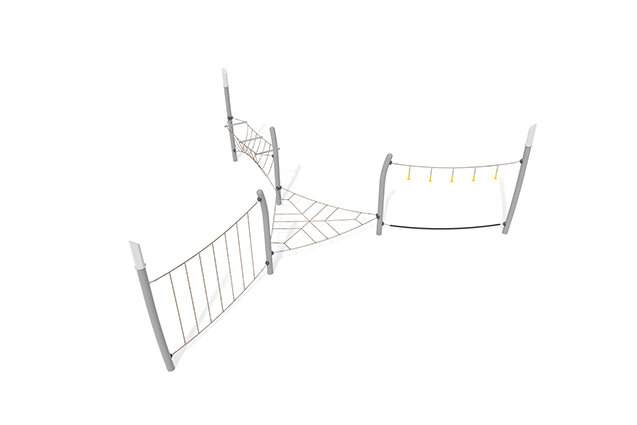 3D rendering af Obstacle course - Acrobat obstacle track 8 grey/beige