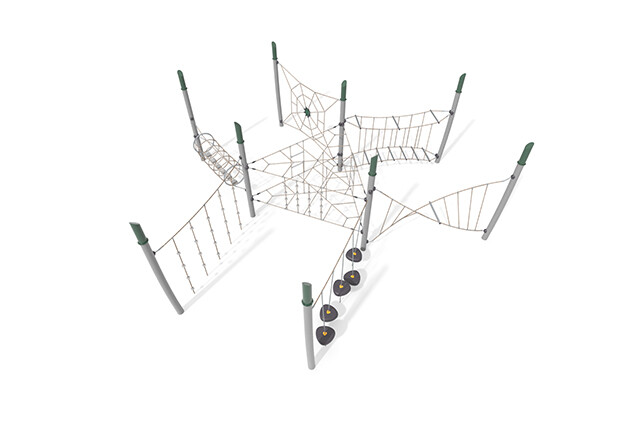 3D rendering af Obstacle course - Acrobat obstacle track 9 green/beige