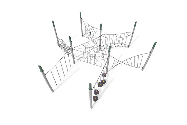 3D rendering af Obstacle course - Acrobat obstacle track 9 green/black