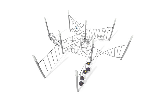 3D rendering af Obstacle course - Acrobat obstacle track 9 grey/black