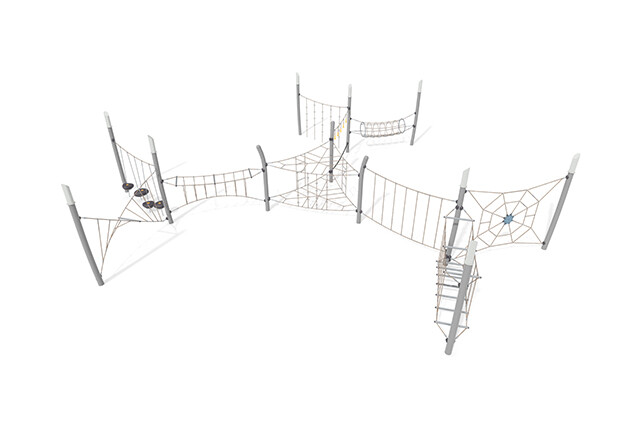 3D rendering af Obstacle course - Acrobat obstacle track 10 grey/beige