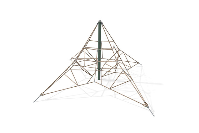 3D rendering af Climbing net - Acrobat pyramid 5 green/beige