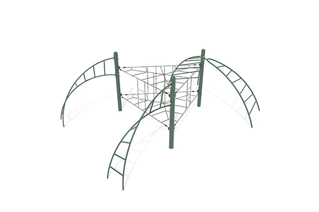 3D rendering af Climbing net - Acrobat triangle green/black