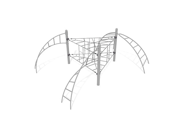 3D rendering af Climbing net - Acrobat triangle grey/black