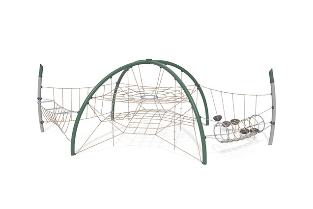 3D rendering af Climbing net - Acrobat dome 2 green/beige