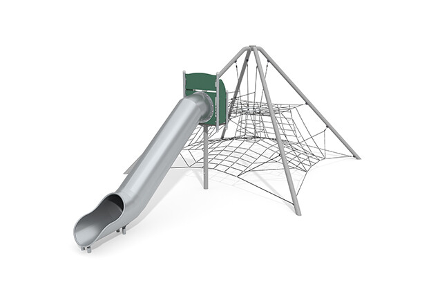 3D rendering af Climbing net - Acrobat pyramid slide green/black