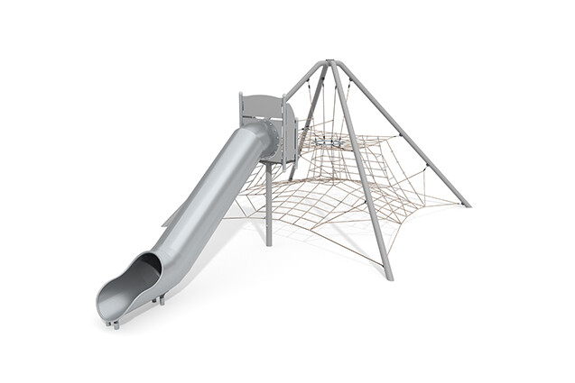 3D rendering af Climbing net - Acrobat pyramid slide grey/beige