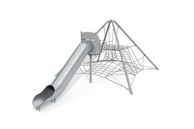 3D rendering af Climbing net - climbing pyramid with slide