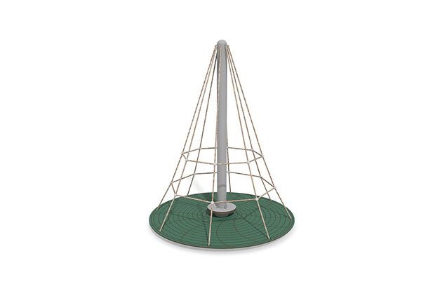 3D rendering af Climbing net - Acrobat rotating pyramid green/beige