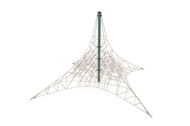 3D rendering af Climbing net - Acrobat pyramid 8 green/beige