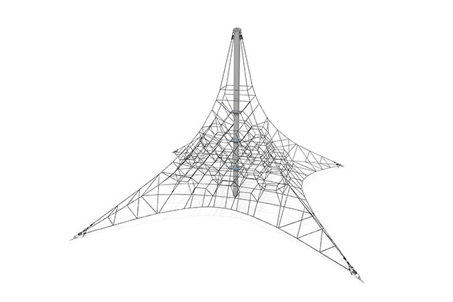 3D rendering af Climbing net - Acrobat pyramid 8 grey/black