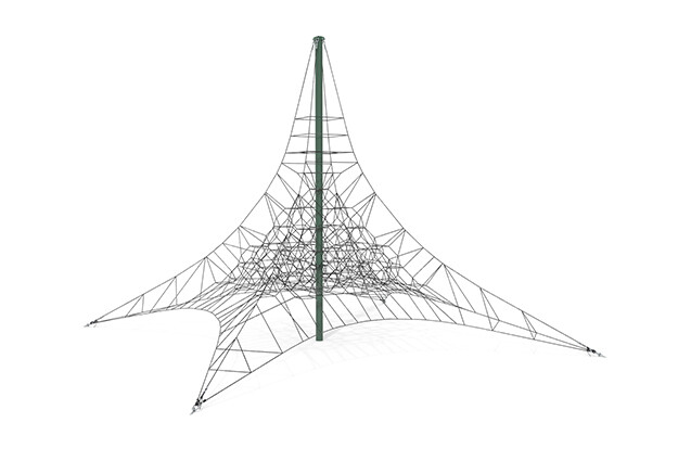 3D rendering af Climbing net - Acrobat pyramid 9 green/beige