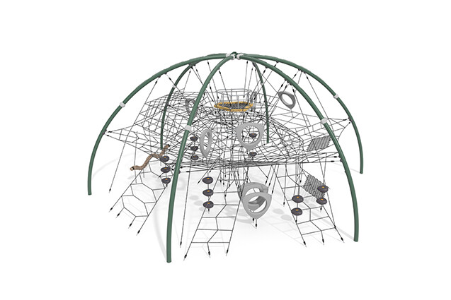 3D rendering af Climbing net - Acrobat dome 3 green/black