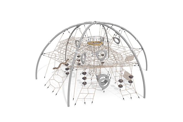 3D rendering af Climbing net - Acrobat dome 3 grey/beige