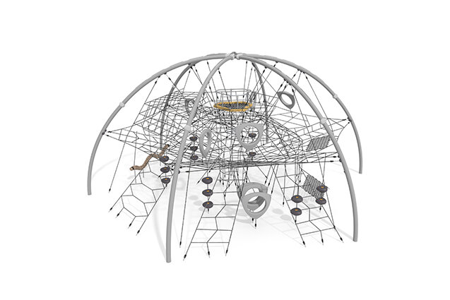 3D rendering af Climbing net - Acrobat dome 3 grey/black