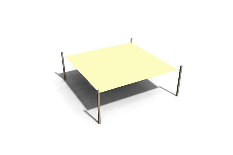 3D rendering af Shade sails - big square oak