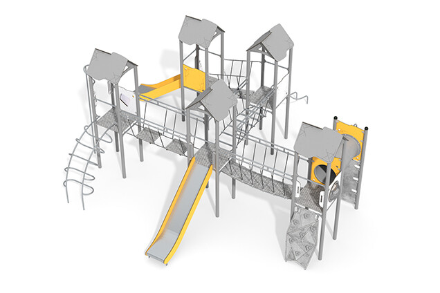 Play tower - Active five-tower play structure