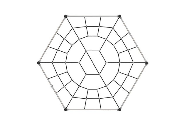 Climbing structure - hexagonal stainless steel
