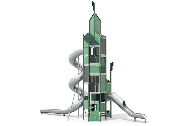 Play tower - Mega tower tube slide green