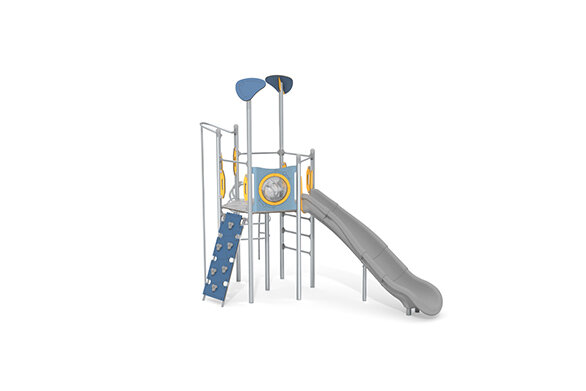 Play tower - Aquarius INOX hexagonal tower slide