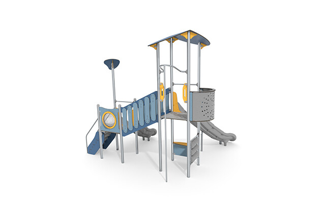 Play tower - Aquarius INOX tower platform inclined bridge