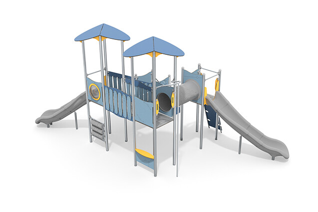 Play tower - Aquarius INOX quadruple tower slides