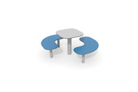 Outdoor furniture – table with two benches blue