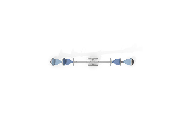 Seesaw – four seats in stainless steel blue