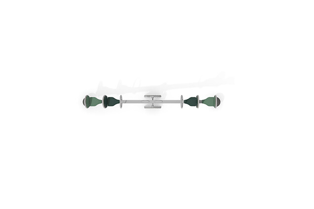 Seesaw – four seats in stainless steel green