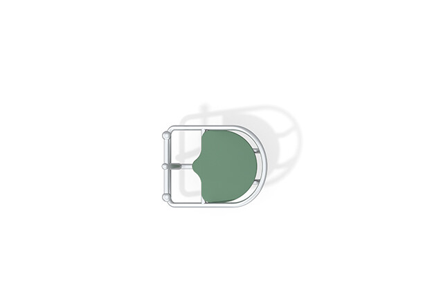 Seesaw – spring rocker with one seat in stainless steel green