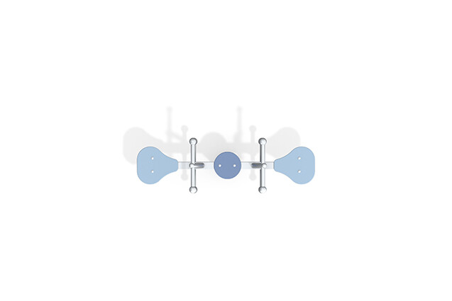 Seesaw – spring rocker with two seats in stainless steel blue