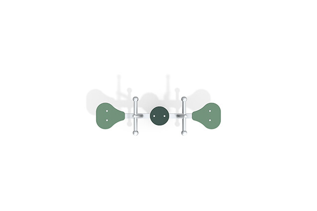 Seesaw – spring rocker with two seats in stainless steel green