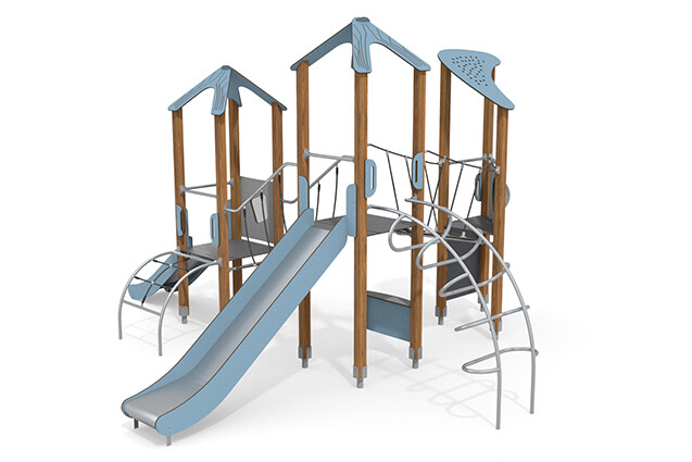 Play tower - ECO triple tower climbing ladders blue