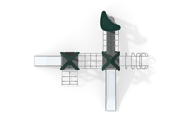 Play tower - ECO triple tower climbing ladders green