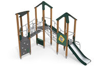 Play tower - ECO triple tower climbing ladders green