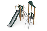 Play tower - ECO double tower rope bridge green