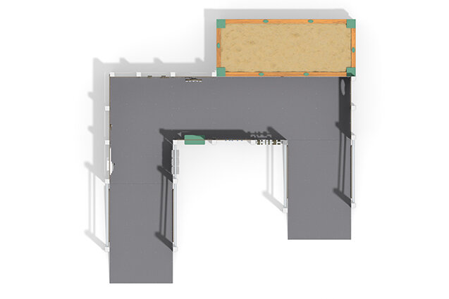 Play tower - ECO play environment with wheelchair ramp green