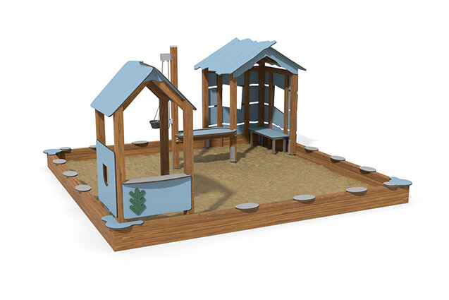 Sandbox - ECO sandbox environment two playhouses blue