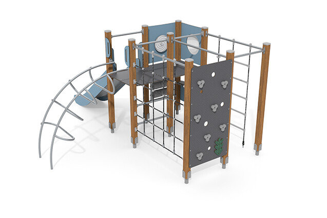 Play tower - ECO single tower climbing structure blue