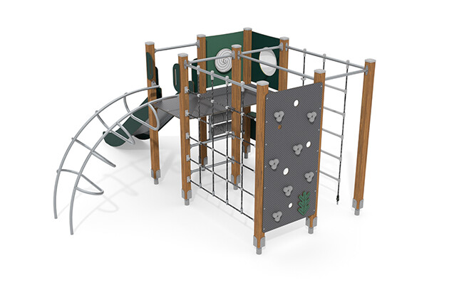 Play tower - ECO single tower climbing structure green