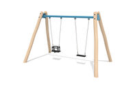Swing - frame, classic seat, baby seat, robinia and steel
